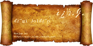 Égi Jolán névjegykártya